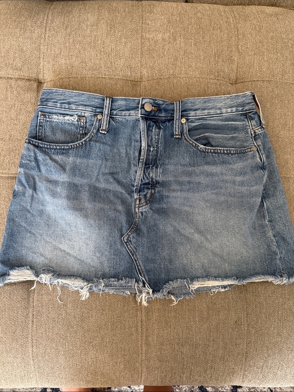 Madewell denim mini skirt